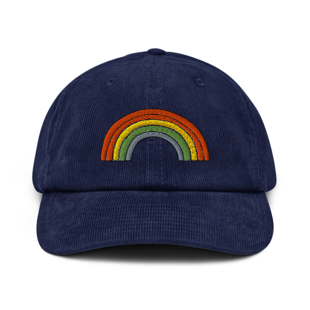Stylized rainbow hat supporting surrogacy journeys
