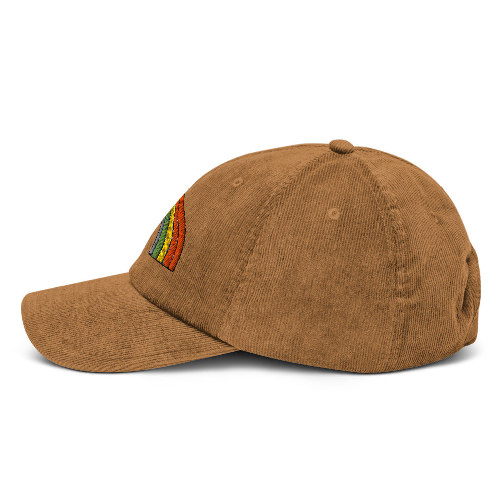 Vibrant rainbow hat for pride events
