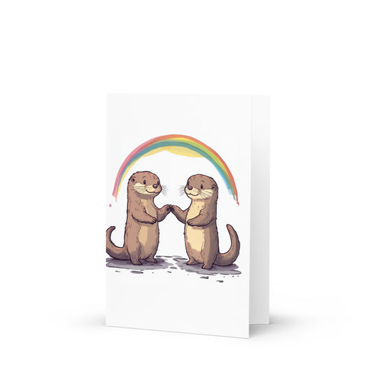 Cute gay otters greeting card