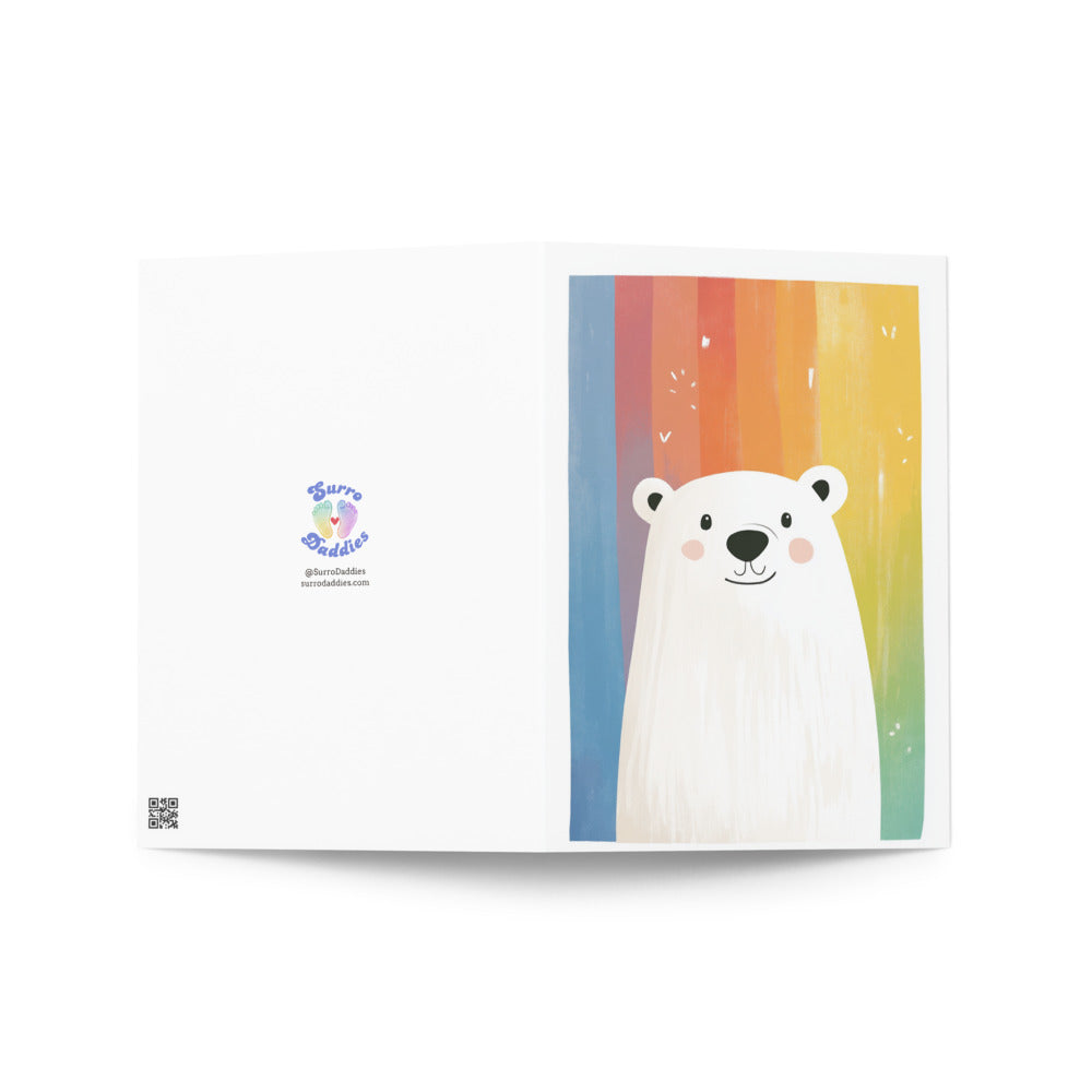Adorable polar bear illustration on a card
